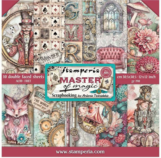 Stamperia Scrapbook-Block Master of Magic in Multicolor, B/B: 30,5 x 30,5 cm - Bild 1