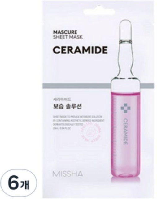 MISSHA Mascure Feuchtigkeits-Tuchmaske Ceramid, 6 Stück, Trockene Haut - Bild 1