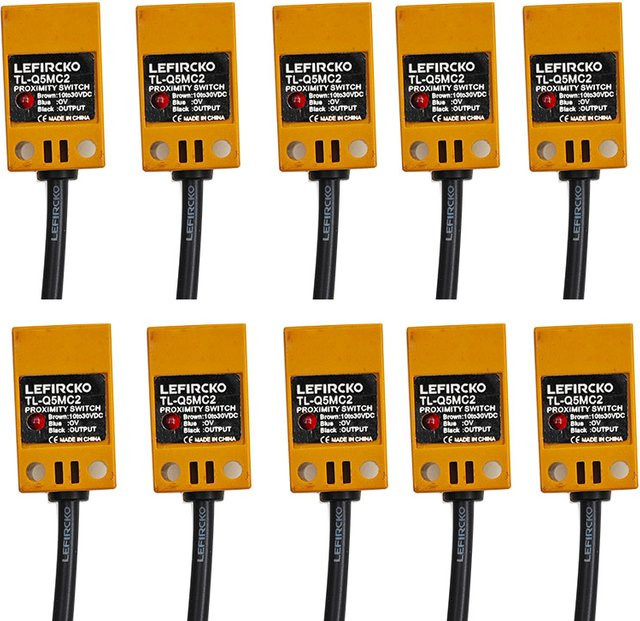 CNMAWAY 10 Stück Metall-Induktivschalter Set, 3-Draht NPN/PNP Sensor mit 1,5 m Kabel, TL-Q5MC1 NO und TL-Q5MC2 NC - Bild 1