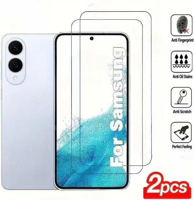 2 Stück DIXSG Displayschutzfolie aus gehärtetem Glas für Samsung Galaxy S25 S24 S23 S22 Ultra Plus FE, transparent und kratzfest - Bild 1
