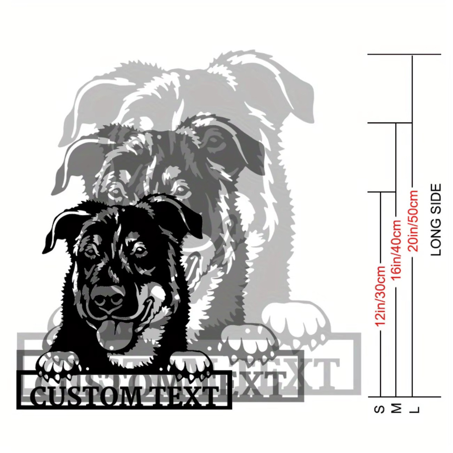 Personalisiertes Hello Young Beauceron Hund Metall-Wandkunst in Schwarz - Bild 6