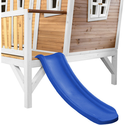 Axi Spielturm Emma aus Holz in Braun-Weiß mit blauer Rutsche, B/H/T: 349 x 227 x 193 cm - Bild 3