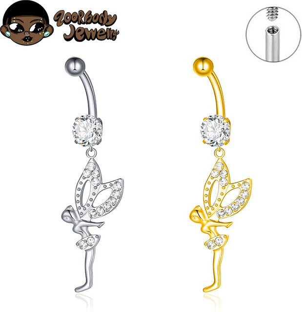 ZOORBODY JEWELRY Bauchnabelpiercing Titan, Zirkonia, 14G - Bild 1