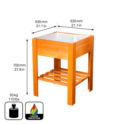 WAGNER SYSTEM Hochbeet aus Holz in Braun, B/T/H: 70,0 x 53,5 x 53,5 cm - Bild 3