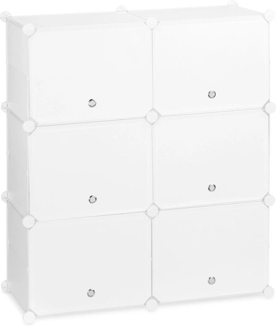 Relaxdays Schuhschrank aus Kunststoff in Weiß, modular und freistehend, B/H/T: 95 x 85 x 31,5 cm - Bild 1