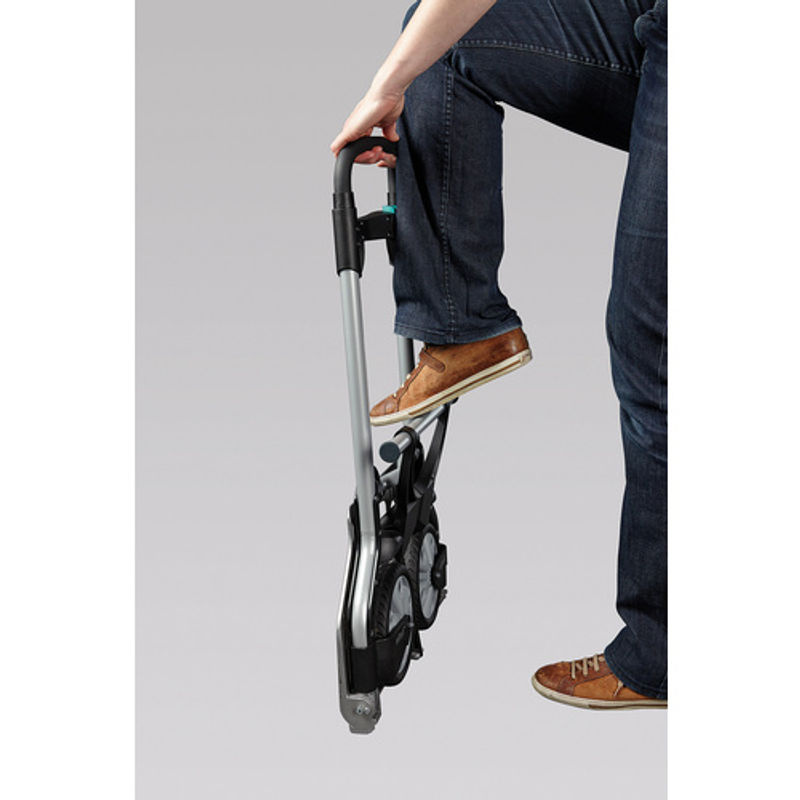 Wolfcraft Transportsystem TS 850 klappbare Sackkarre aus Stahl und Aluminiumguss in Silber, Schwarz und Gelb mit einer Traglast von 100 kg - Bild 4