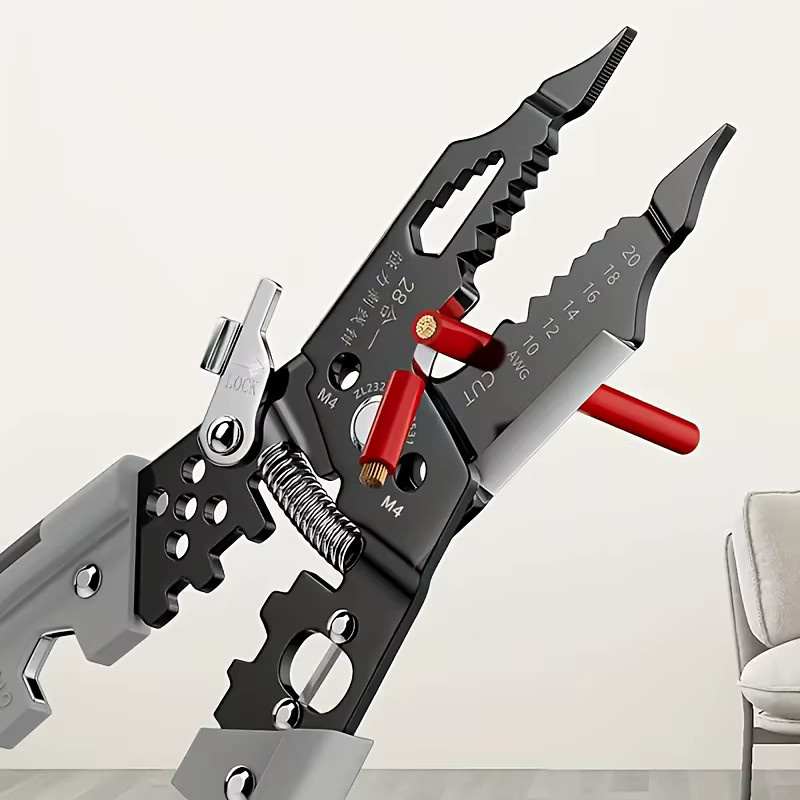 NIUXIANG 28-in-1 Multitool Set: Professionelle 8-Zoll Abisolierzange, Crimper und Drahtschneider für deine Verdrahtungsarbeiten - Bild 3