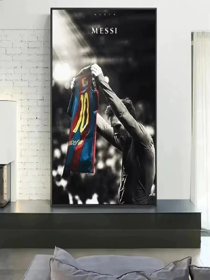 Potdemiel Vintage-Wandkunst Lionel Messi Football Star HD-Leinwanddruck in Mehrfarbig - Bild 2