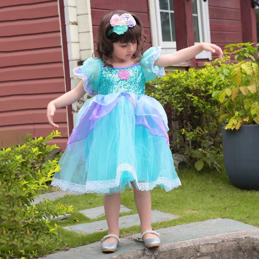 ollobebe Meerjungfrau Prinzessin Kleid Kostüm-Set, mit Perücke und Zubehör - Bild 3