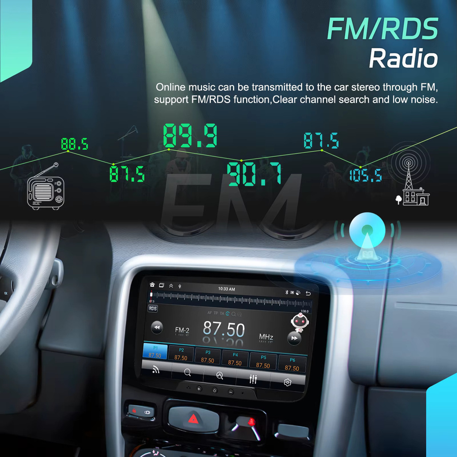 Podofo 2DIN Android Autoradio mit 4+64GB Speicher, Carplay, GPS und FM RDS Player in Schwarz für Renault Dacia Duster Sandero Logan Dokker - Bild 2