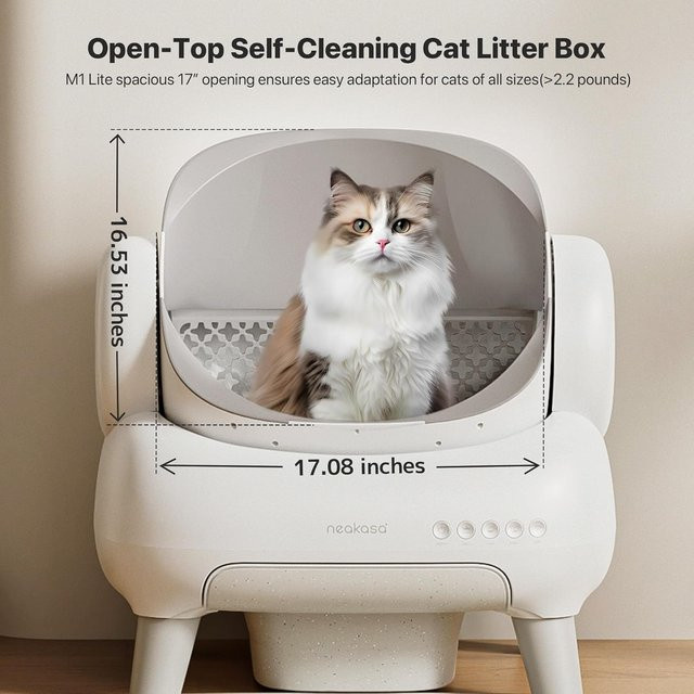 NEAKASA M1 Weiße Automatische Katzentoilette mit Offenem Design und App-Steuerung - Bild 1