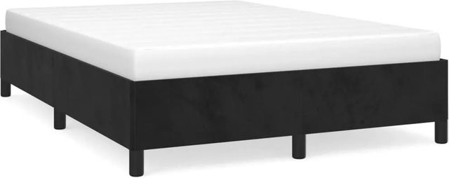 vidaXL Bettgestell aus Samt in Schwarz, B/T/H: 140 x 200 x 143 cm - Bild 1