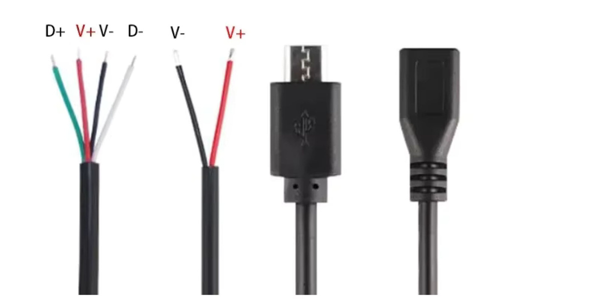 UXG Micro-USB auf USB-C Verlängerungskabel, 4-polig, Schwarz - Bild 3