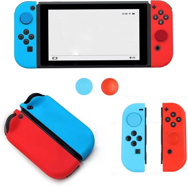 TECTINTER Silikon-Schutzhülle für Nintendo Switch Joystick-Controller und Thumbstick-Kappe - Bild 1