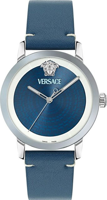 Versace Herrenuhr V-Helix, Quarz, Edelstahl, 40 mm, Blau, Leder, 5 ATM - Bild 1