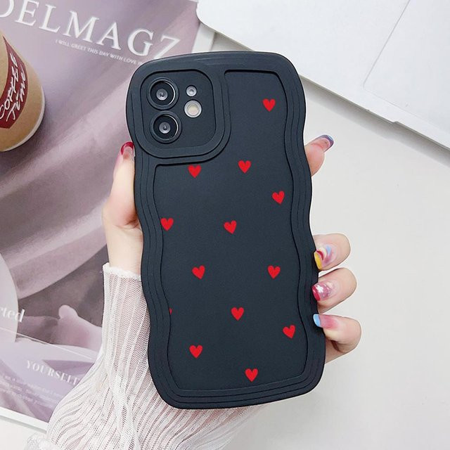 TUNEDEE Silikon Handyhülle mit Blumenmuster für iPhone in Schwarz - Bild 1