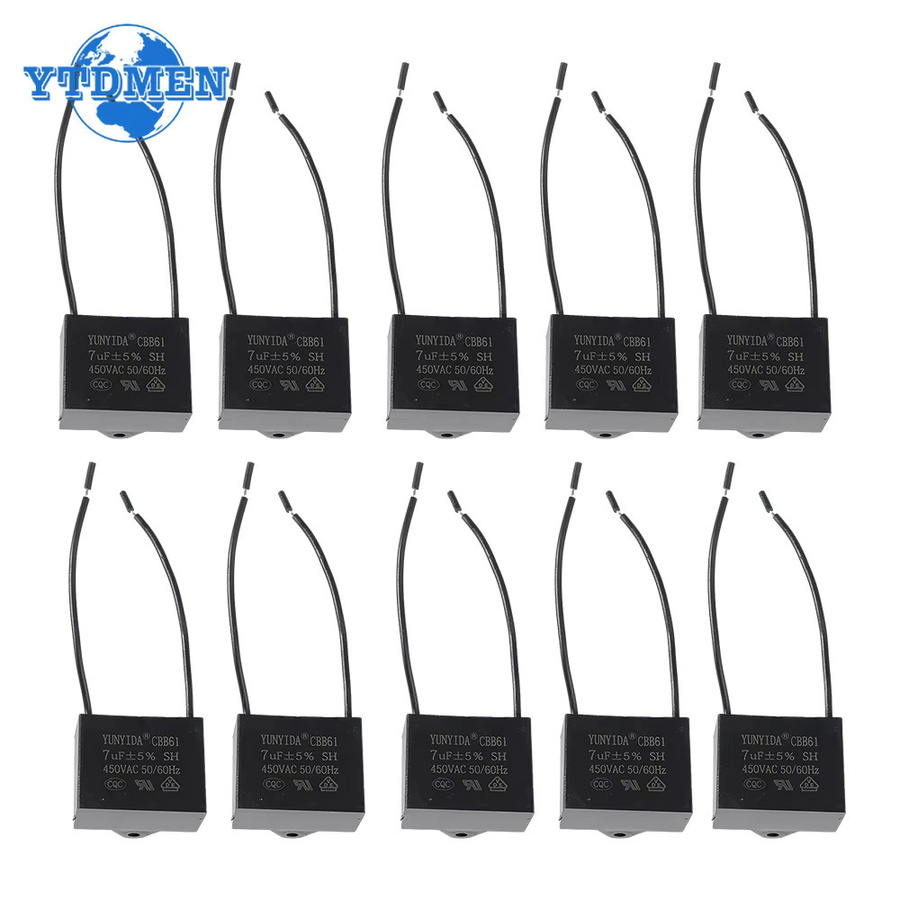 YTDMEN CBB61 Lüfterkondensator Set 450V in Schwarz, 5er Pack Startkondensatoren für Ventilatoren - Bild 2