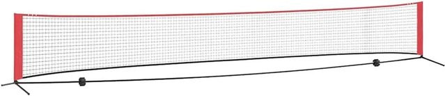 vidaXL Tennisnetz Schwarz und Rot aus Polyester, B/H/T: 595 x 90,5 x 87 cm - Bild 1