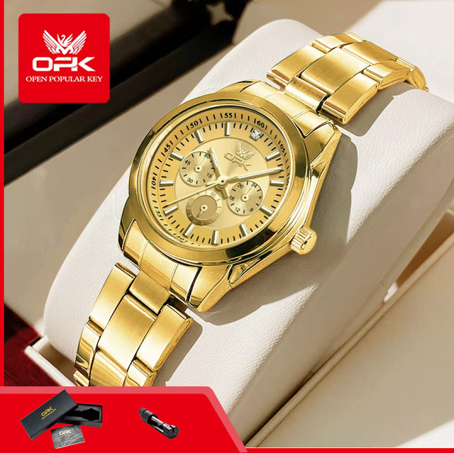 OPK Chronograph Armbanduhr, Quarz, Edelstahl, Damen - Bild 1