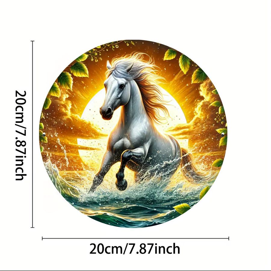 Potdemiel Wandschild Chic Running Horse aus Eisen, B/H: 20,3 x 20,3 cm - Bild 2