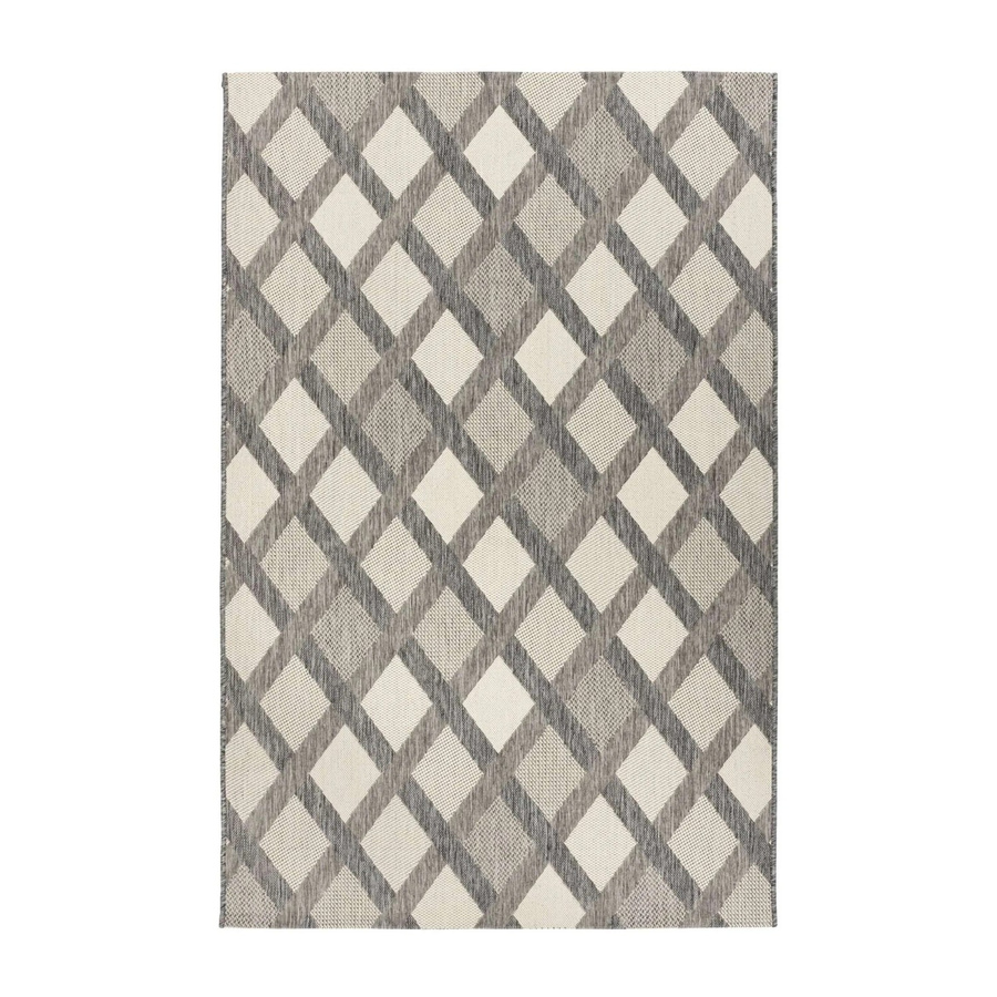 MeGusta Flachflor Teppich Paula Modern in Creme und Grau aus Polypropylen B/B: 80 x 150 cm - Bild 2