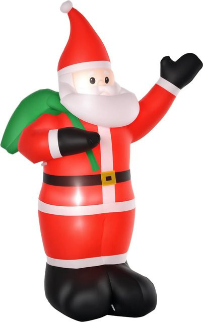 HOMCOM Aufblasbare Weihnachtsdekoration aus Polyester in Rot und Weiß, B/T/H: 100 x 140 x 240 cm - Bild 1