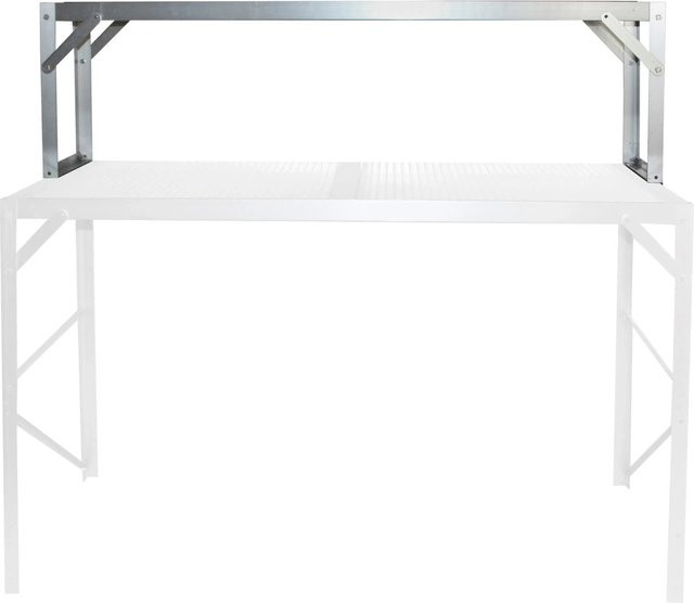 Vitavia Alu-Tischaufsatz mit Hohlkammerplatten-Ablagefläche in Silber, B/T: 121 x 39 cm - Bild 1