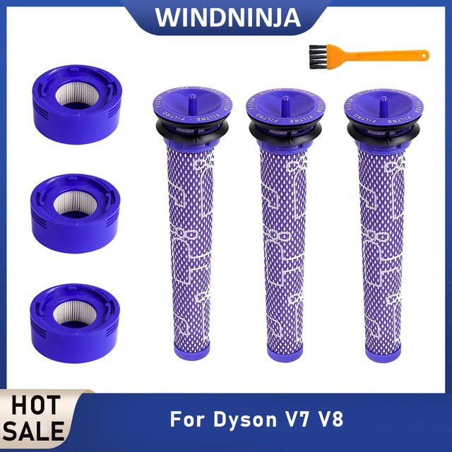 Dyson Vorfilter- und Nachfilter-Set für V7 V8 Absolute Animal Akku-Staubsauger in Purple - Bild 1