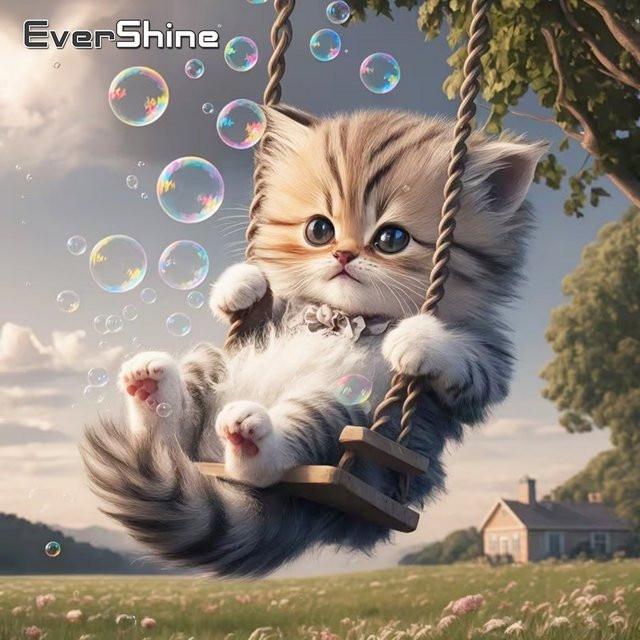 EverShine Diamant-Malerei Katze DIY Mosaik-Set mit Rundsteinen in Mehrfarbig, Breite: 20 cm, Höhe: 20 cm - Bild 1
