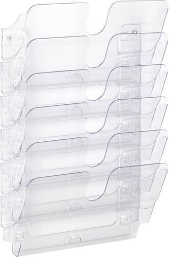 Durable Prospektspender Flexiplus 6 Fächer A4 quer Schwarz Transparent - Bild 1