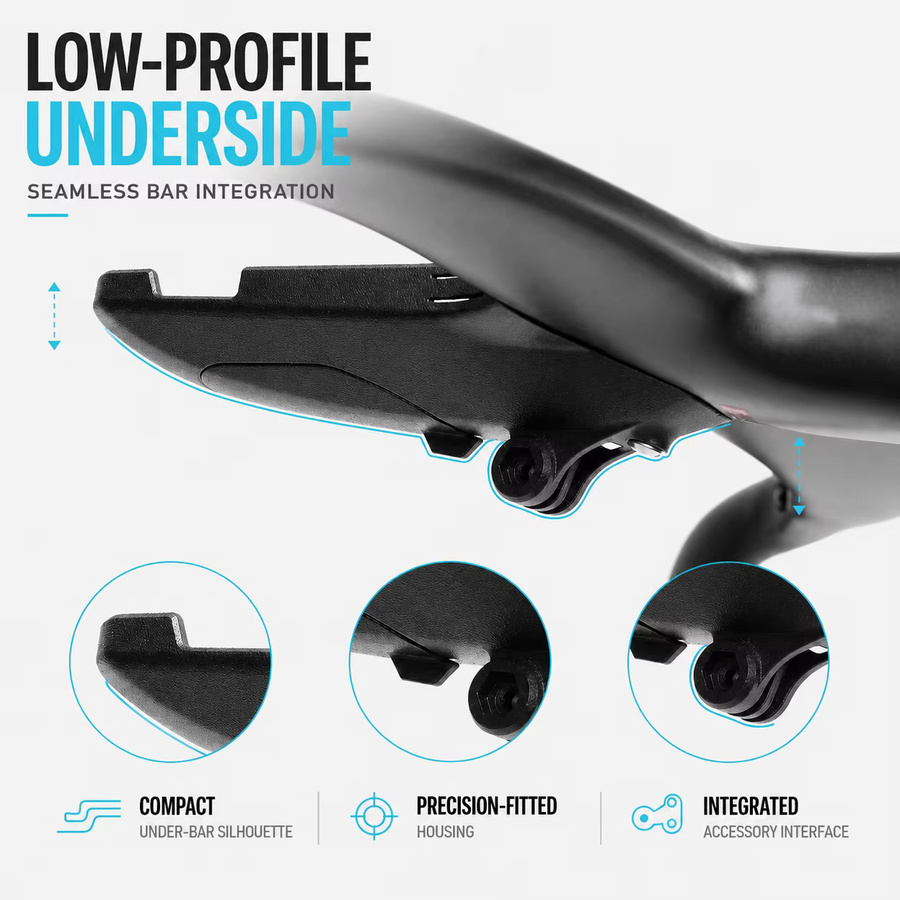 Ullicyc Aerodynamische Computerhalterung für SES AERO PRO zur Integration von Garmin, Wahoo und Bryton, Schwarz - Bild 3