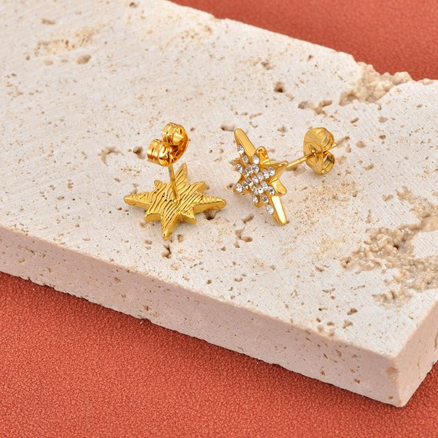 JeeMango Ohrstecker Edelstahl, Zirkonia, Gold, Damen - Bild 1