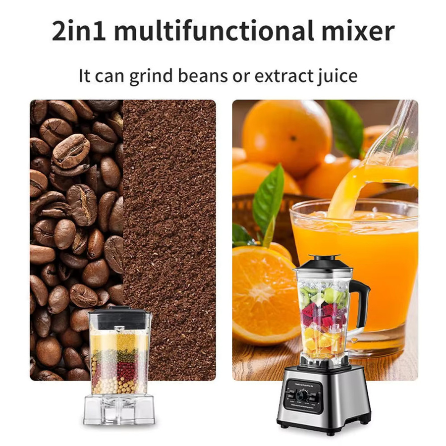 Vremota Standmixer mit 6000W Leistung, Smoothie Maker und Food Processor in Silber, Fassungsvermögen: 2,5 l - Bild 2