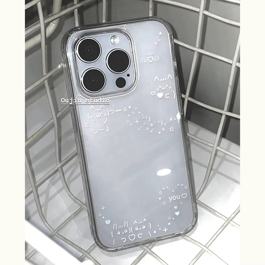 Transparentes Samsung Handycase mit koreanischem Linienmuster im Y2K-Design für verschiedene Samsung Modelle - Bild 3