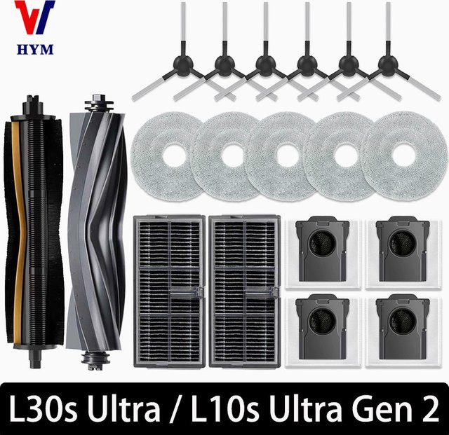 Dreame L10s Ultra Gen 2 Zubehörset mit Hauptwalze, Seitenbürsten, Hepa-Filtern, Mopp-Tüchern und Staubbeuteln in Multicolor - Bild 1