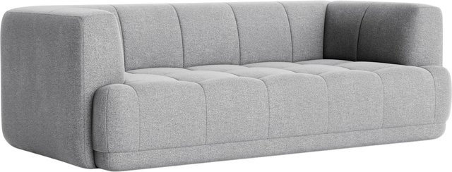 HAY Quilton 2 Sitzer Sofa in Grau mit Textilbezug und Quilting-Optik - Bild 1