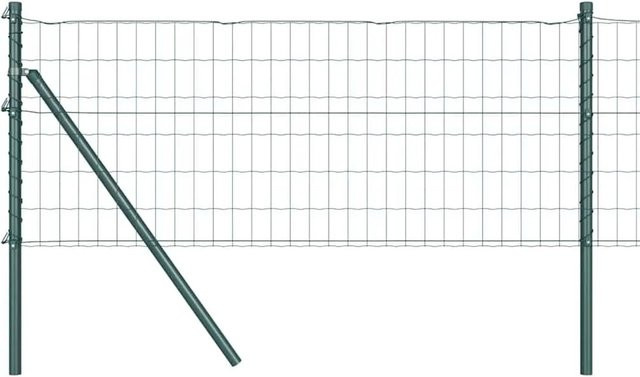 vidaXL Zaun mit Pfosten Grün aus Stahl und PVC, Breite: 10 m, Höhe: 0,4 m - Bild 1