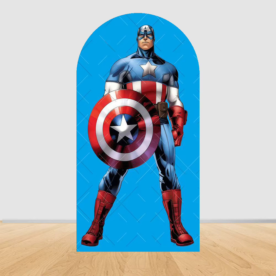 Marvel Avengers Fotohintergrund mit Ironman und Spiderman für Kindergeburtstage und Fotostudios, mehrfarbig - Bild 2
