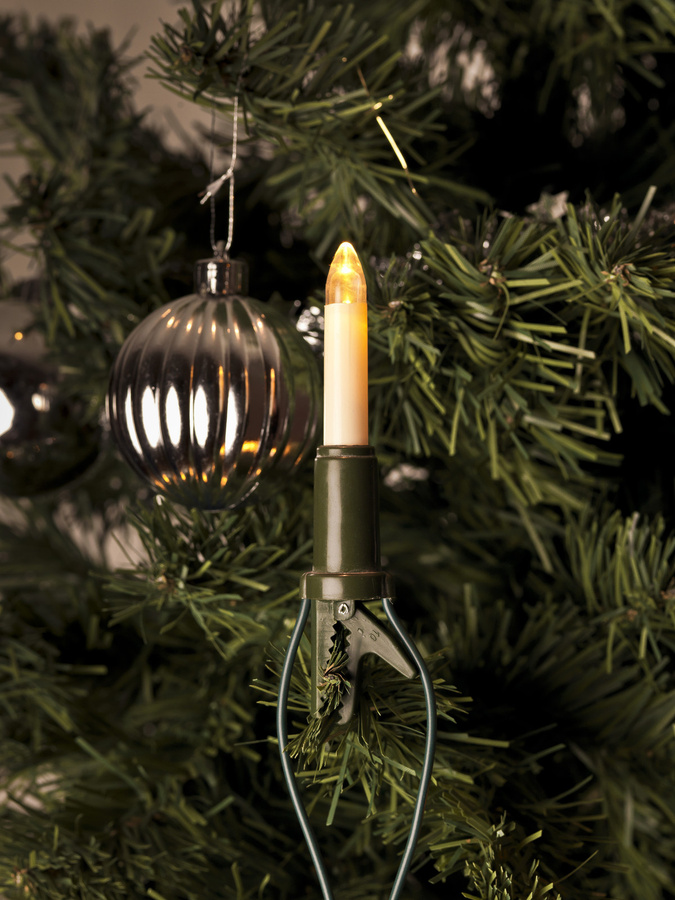 Konstsmide LED Baumkette mit 10 warmweißen Schaftkerzen-Dioden, 230V, Innenbereich, grünes Kabel, 1068-020 - Bild 1