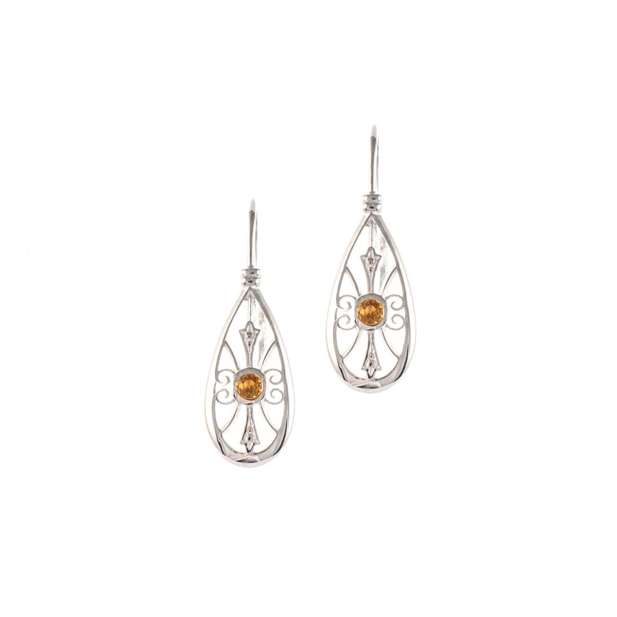 Ohrringe 925 Silber, Zirkonia, cognac, Damen - Bild 1