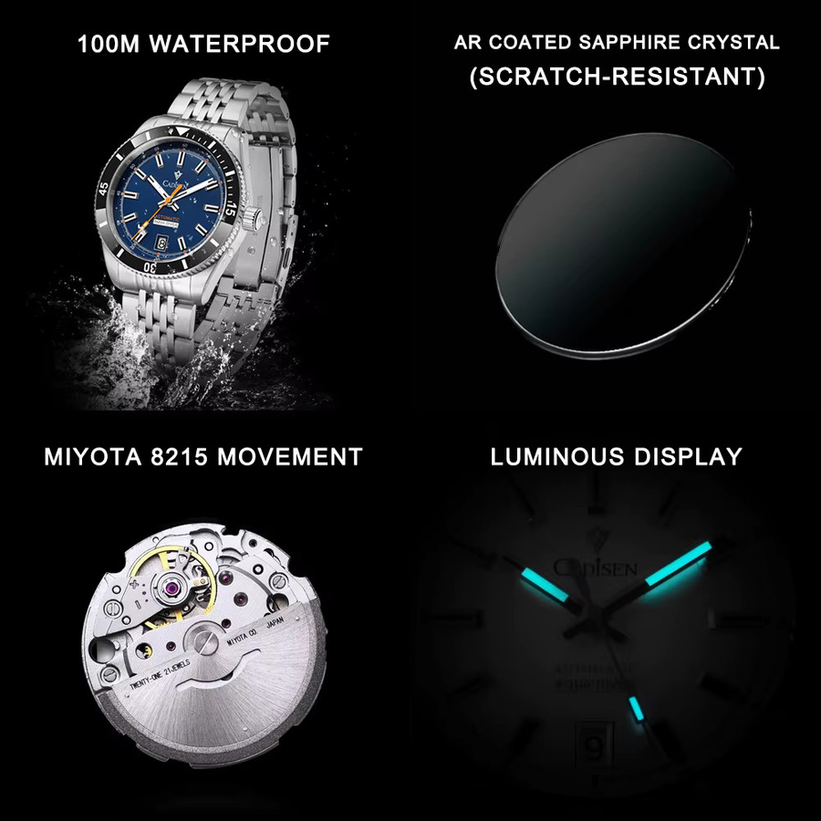 CADISEN Armbanduhr, Automatik, Edelstahl, Keramiklünette, Herren - Bild 5