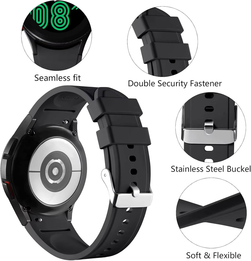 RWBANDS Uhrenarmband Silikon, Schwarz, Unisex - Bild 2