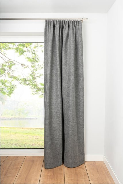 Ondeco Schlaufenschal Chalet Gardine blickdicht Grau B: 135 cm, H: 300 cm - Bild 1