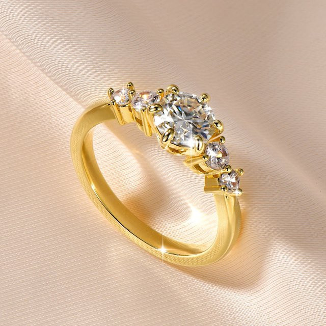 Anziw Ring, Moissanit, 14K Gold Filled, Damen - Bild 1