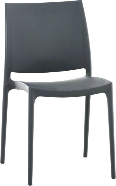 DELUKE Esszimmerstuhl VAYA in Dunkelgrau aus Kunststoff, H: 81 cm, B: 44 cm, T: 50 cm - Bild 1