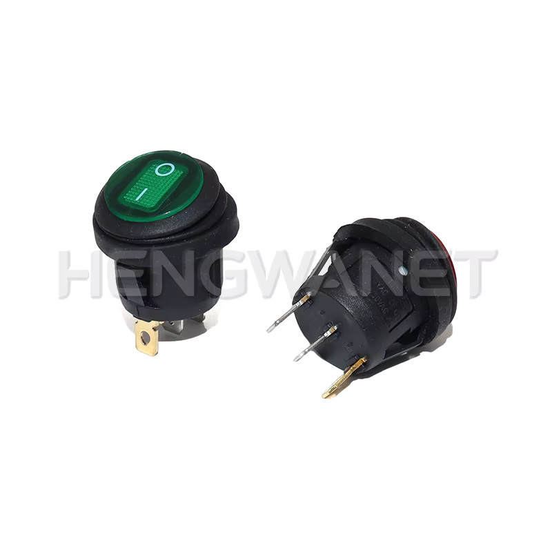 HENGWANET Wasserdichter LED Wippschalter SPST 3-Pin für Fahrzeug und Boot, Schwarz, 6A 10A 250V 125V AC - Bild 2