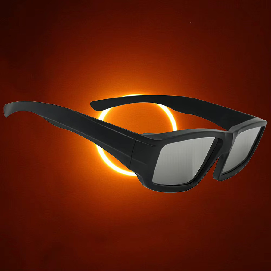 ALLOET Sonnenfinsternis-Brillen, Kunststoff, Vollrand, rechteckig, schwarz - Bild 4