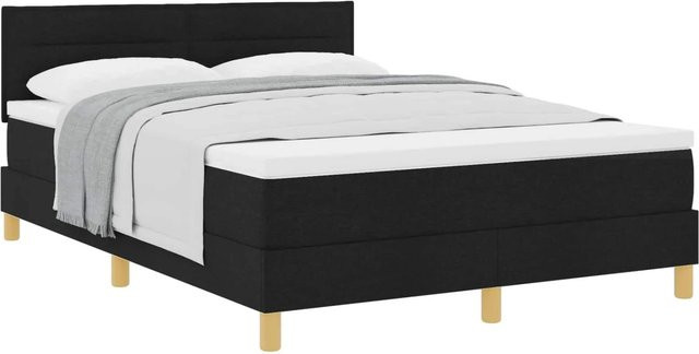 vidaXL Boxspringbett Hybrid mit Matratze und Taschenfederkern in Schwarz, Breite: 160 cm, Tiefe: 200 cm, Höhe: 88 cm - Bild 1