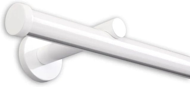 Deco-Raum Gardinenstange Innenlauf nach Maß mit 1 Kappe Ø 20mm in Weiß, Länge: 440 cm - Bild 1