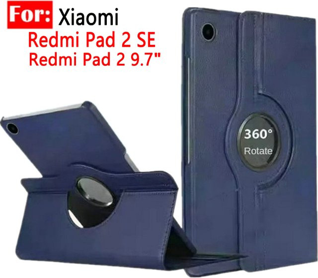 Xiaomi Schutzhülle für Redmi Pad 2 SE 9,7 Zoll, magnetisch drehbar, Smart Flip Stand aus PU-Leder, Schwarz - Bild 1